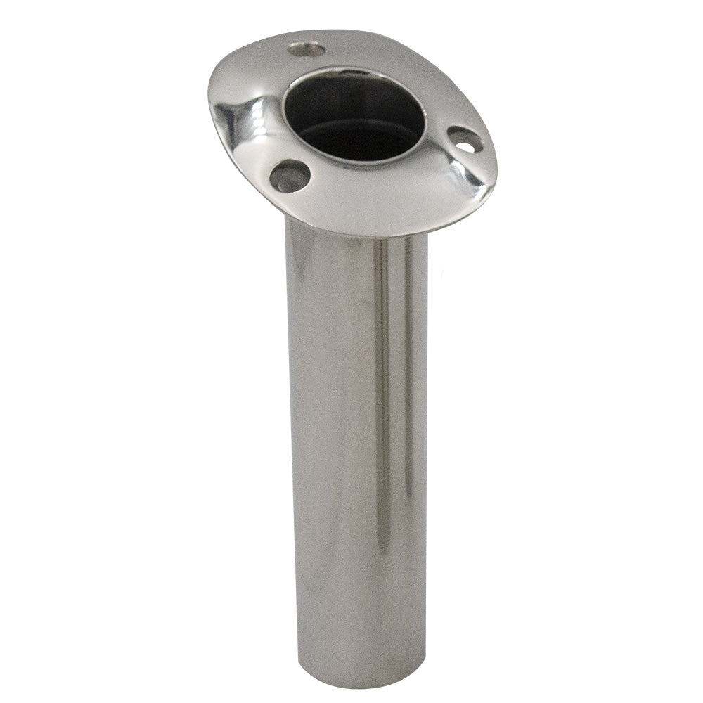 C.E. Smith 70 Series Standard Flush Mount Rod Holder - 15 Degree - Stainless Steel - Cast Bottom - Black Liner [536710C]