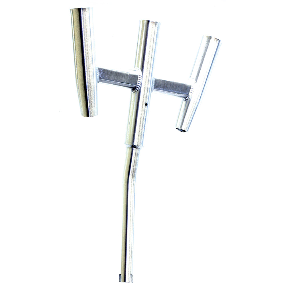 Tigress Triple Aluminum Kite Rod Holder - Bent Butt - Brushed [88156]