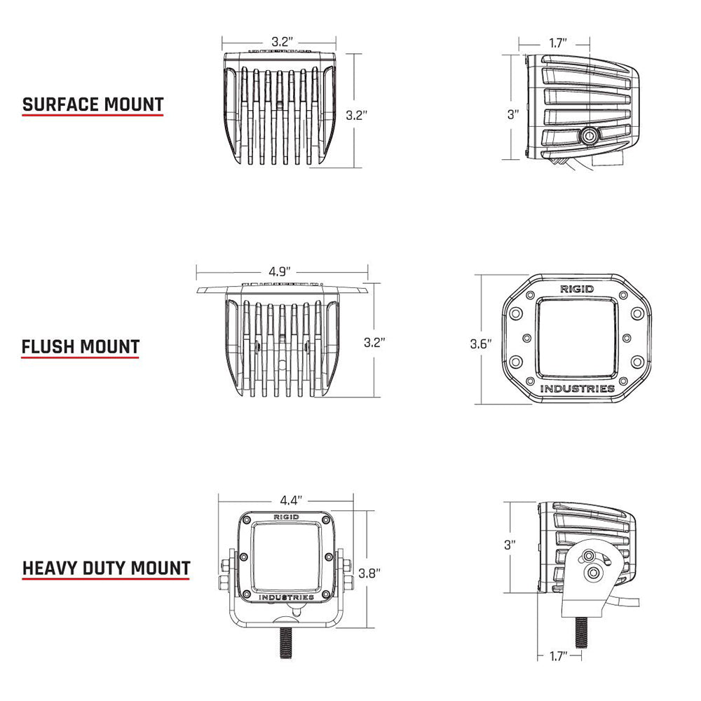 RIGID Industries D-Series PRO Hybrid-Flood LED - Pair - Black [202113]