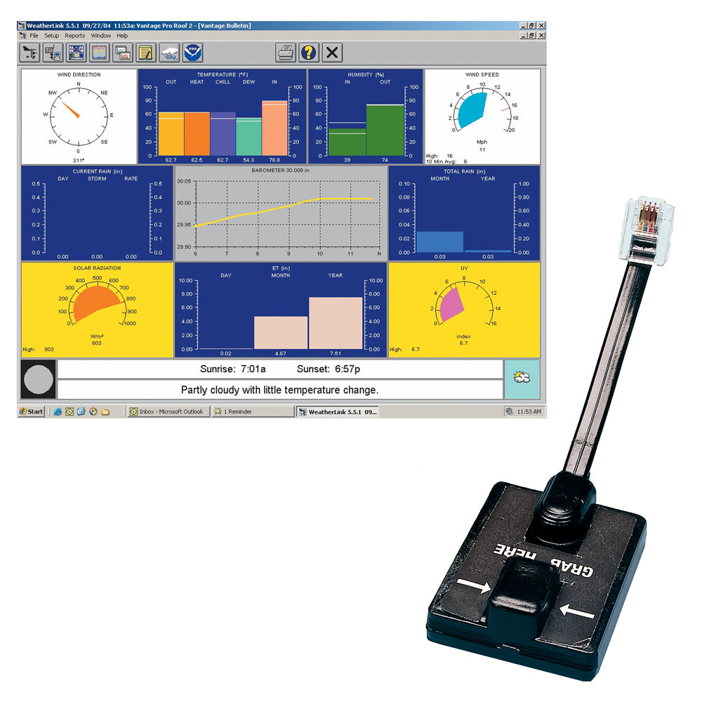 Davis WeatherLink Windows - Serial Port f/Vantage Vue & Pro2 Series [6510SER]